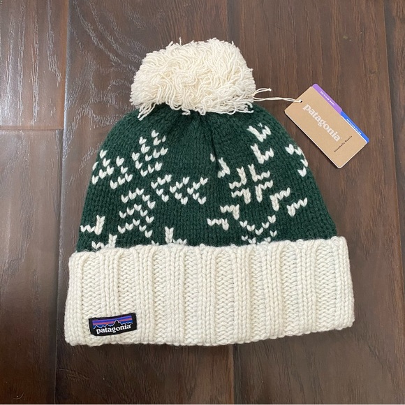 Patagonia Accessories - Patagonia Women's Snowbelle Beanie Hat Evergreen Flake/Green NWT One Size 33445